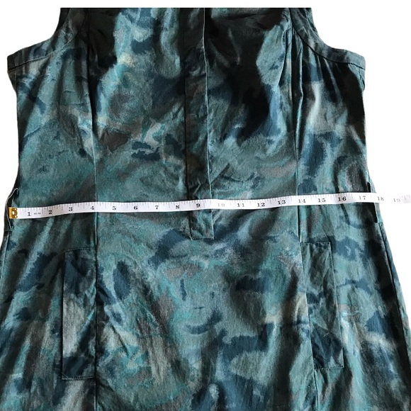 New York & Company Green and Blue Sleeveless tie waist dress - Picture 6 of 7